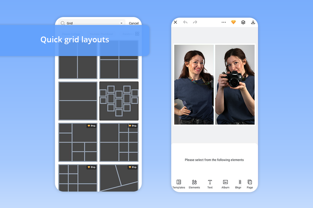 fotor photo grid maker interface