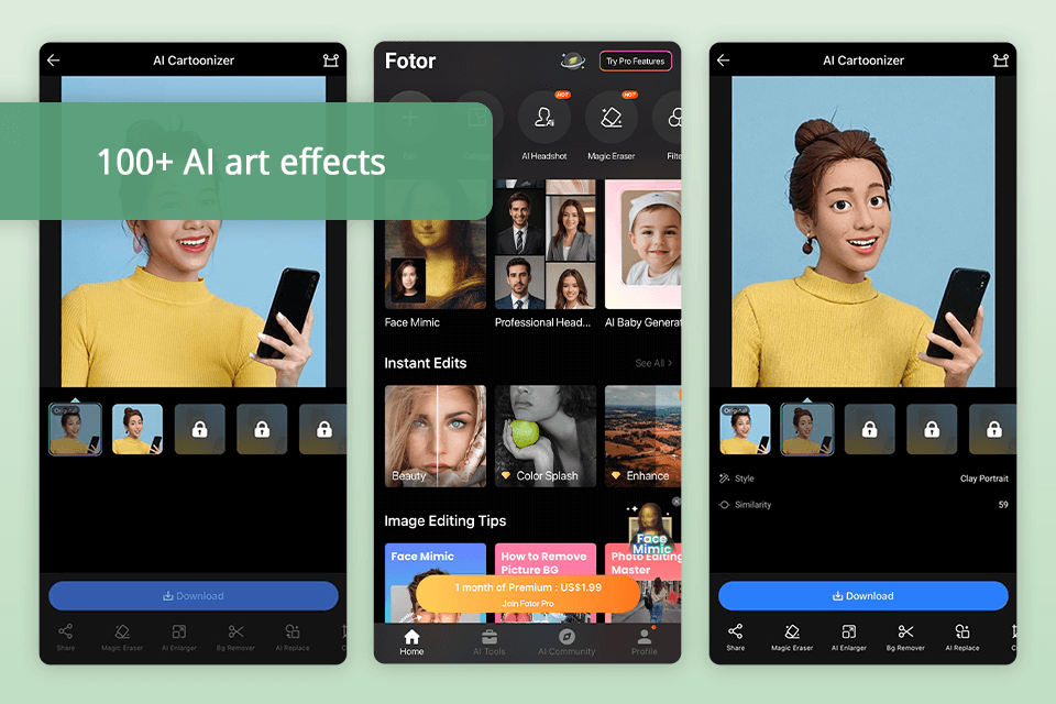 fotor turn a picture into a caricature app