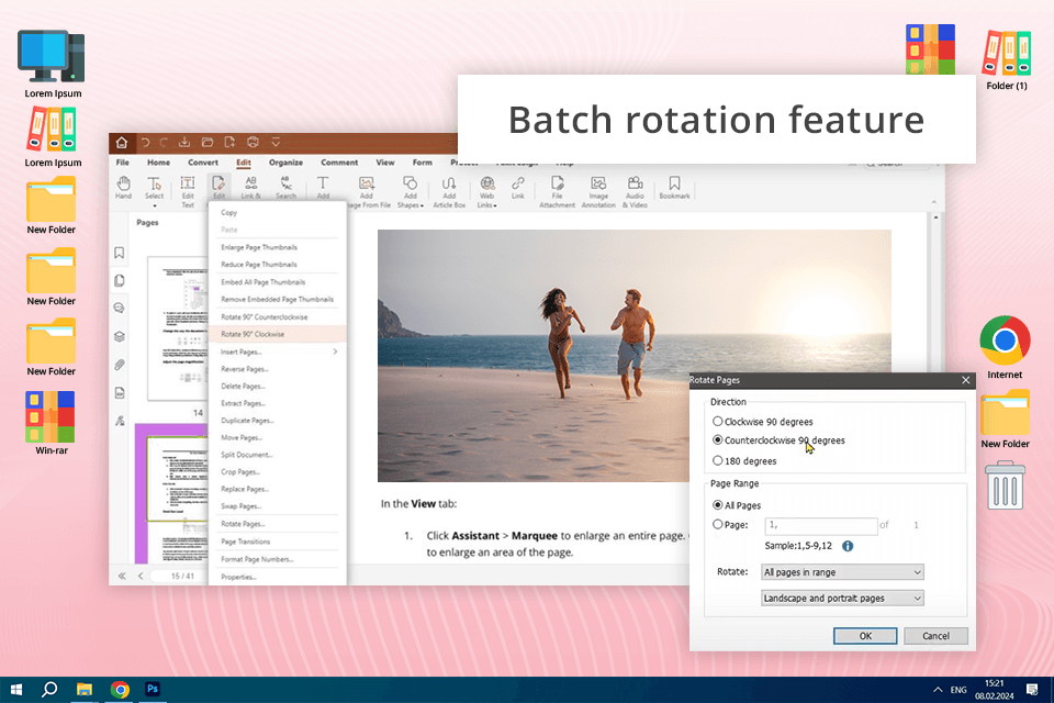 foxit pdf rotator interface