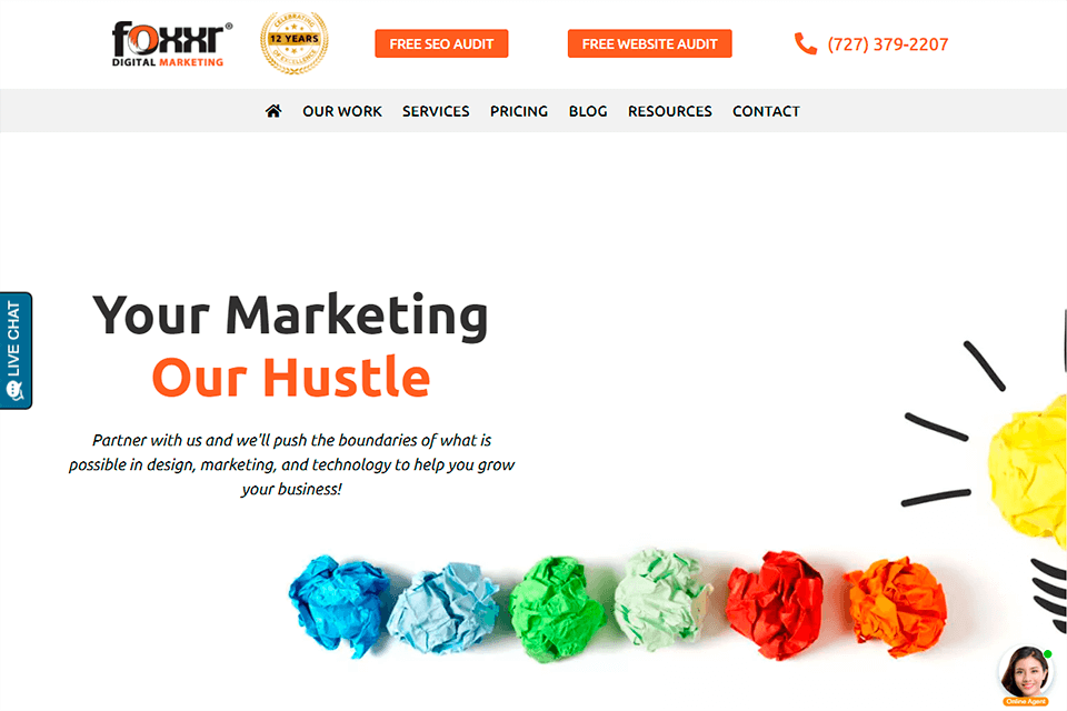 foxxr digital marketing agencies interface