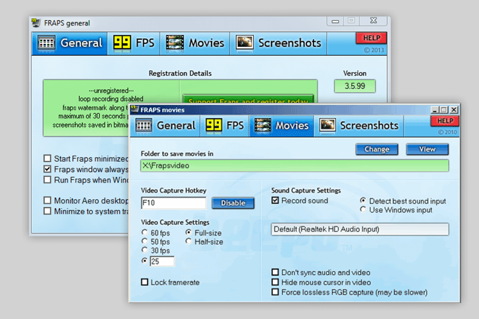 fraps gif recorder interface