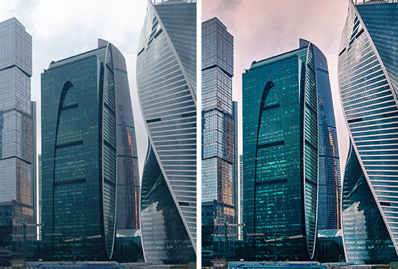 Gratis optag bybilledet i én stil