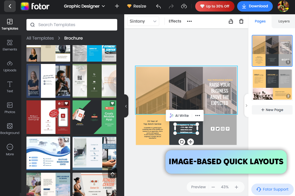 free pamphlet maker fotor interface