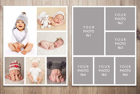 写真のコラージュのテンプレート