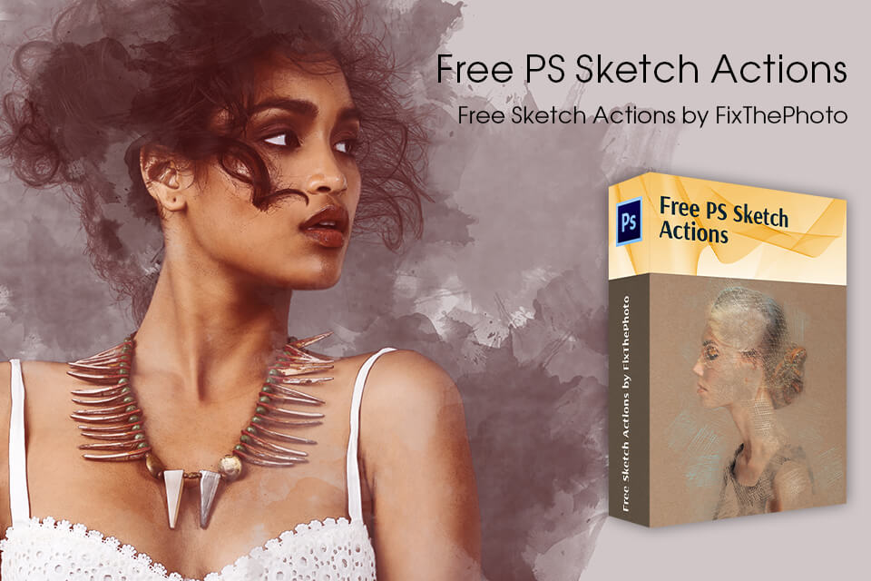 free photoshop sketch actions by fixthephoto