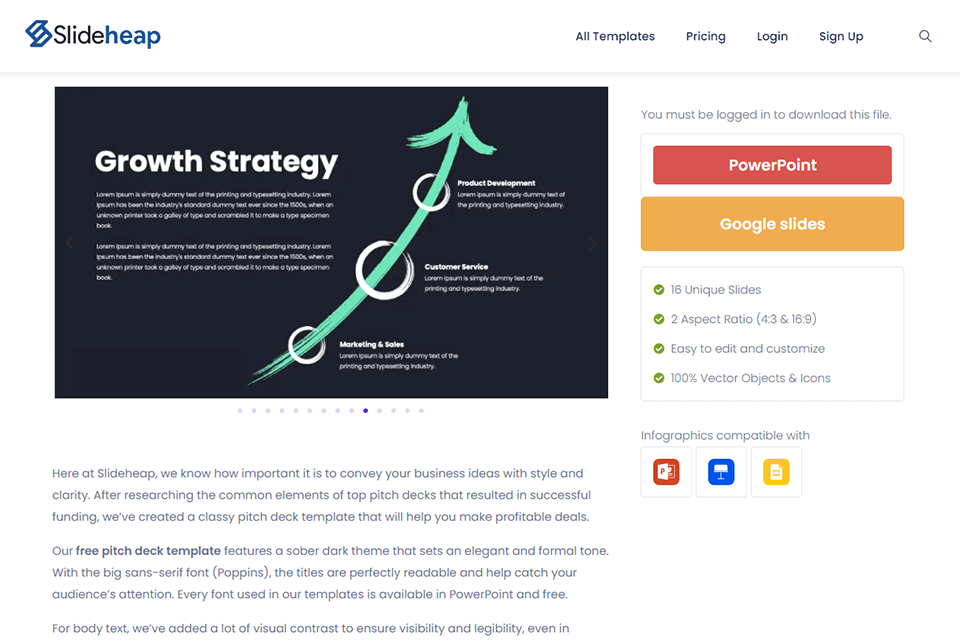 free pitch deck template slideheap