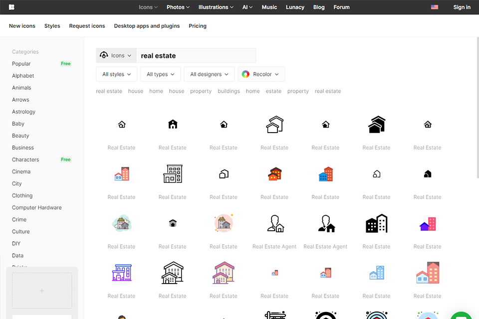 icon8 free real estate photos logos