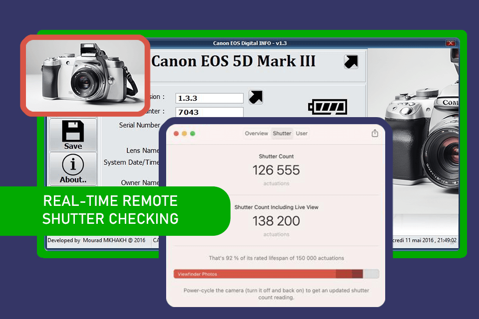 free shutter count interface