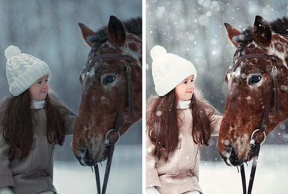 kostenlose Schnee-Aktion Photoshop