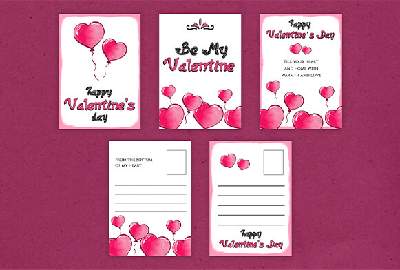 Шаблоны открыток ко дню Святого Валентина 2011 Формат 15 x 21 см