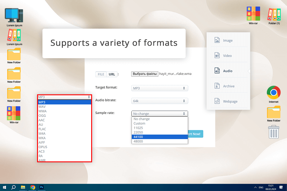 free wma to mp3 converter aconvert