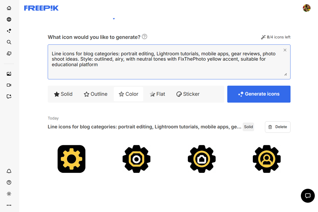 freepik ai icon generator