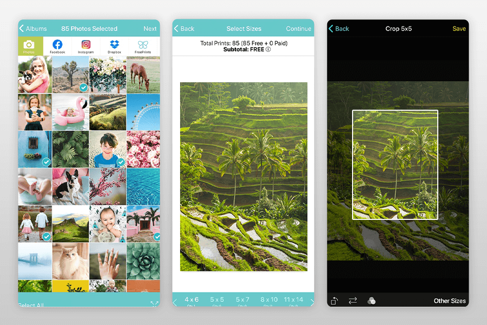 freeprints photo tiles website