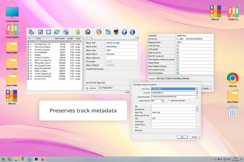 freerip cda to mp3 converter interface