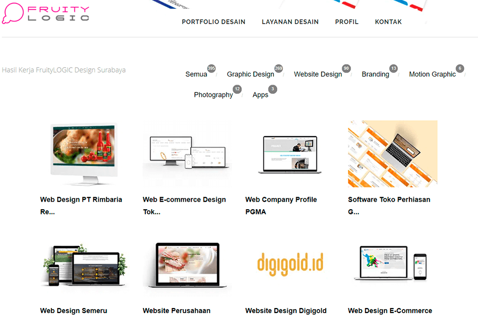 fruitylogic web design company example