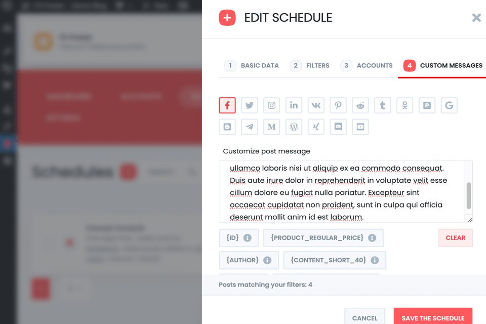 fs poster customized post messages