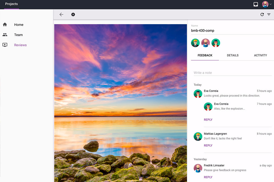 ftrack video review software interface