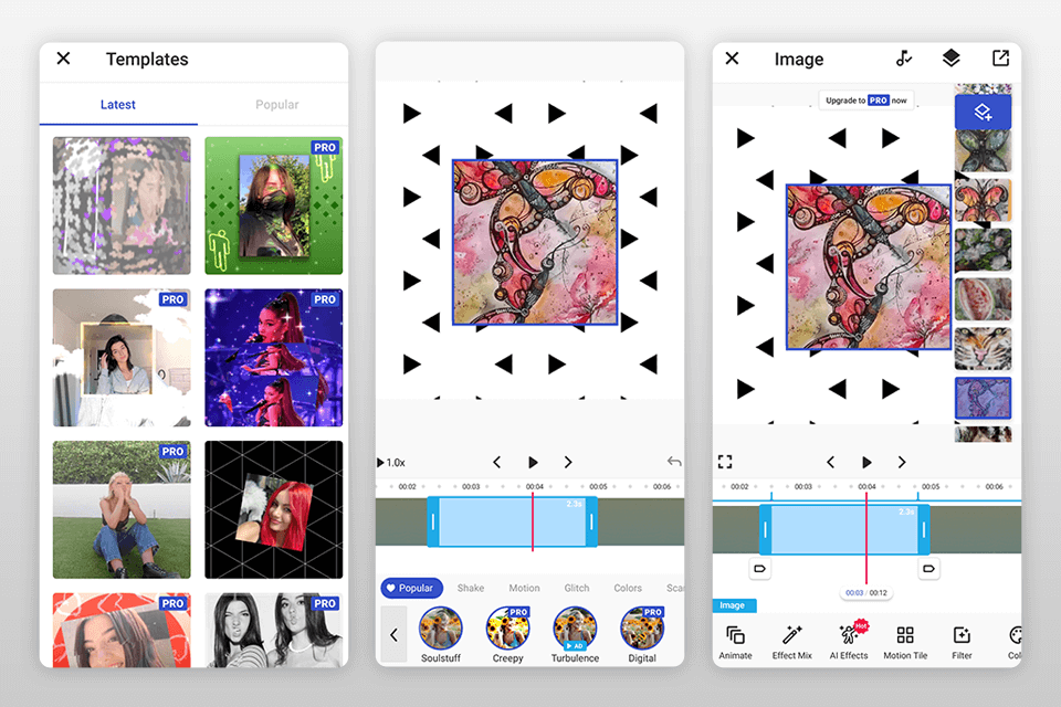 funimate tik tok video editing app interface