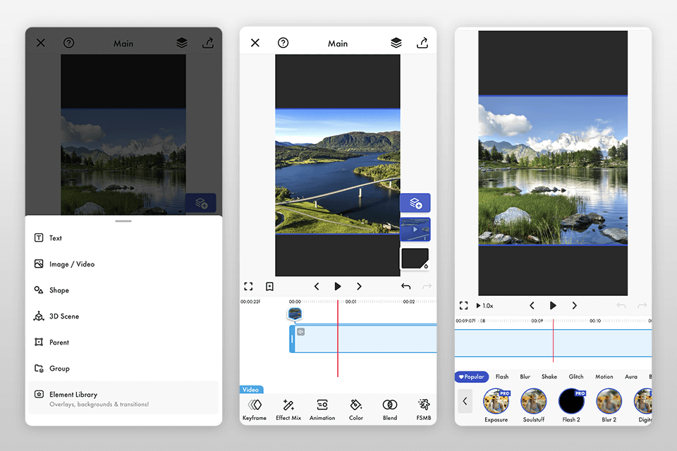 funimate youtube shorts app interface