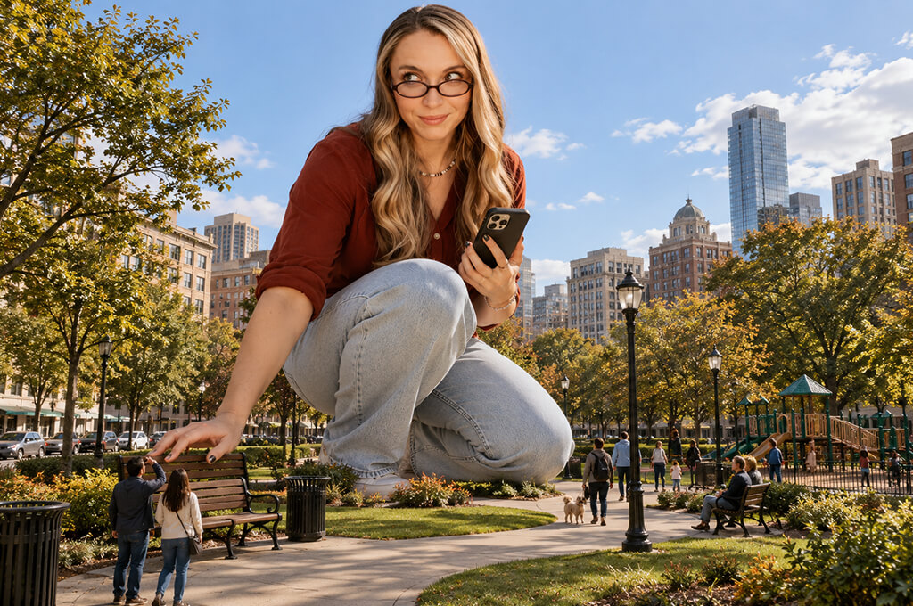 funny ai photo idea fifty feet tall