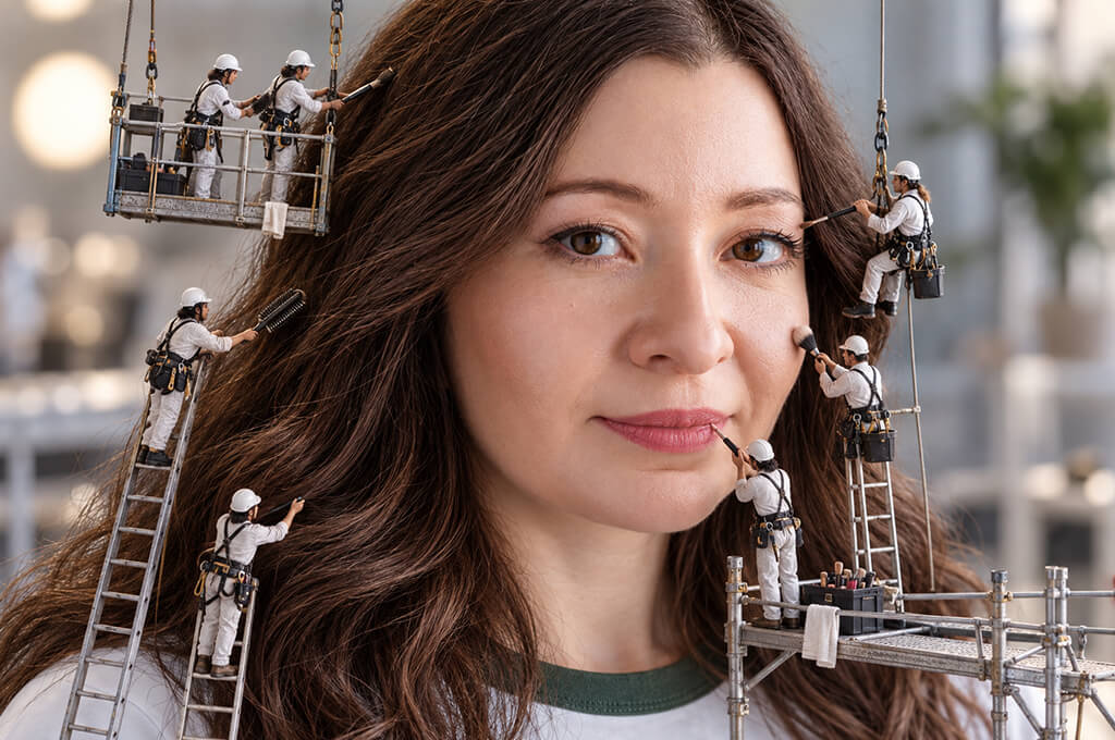 funny ai photo idea tiny workers