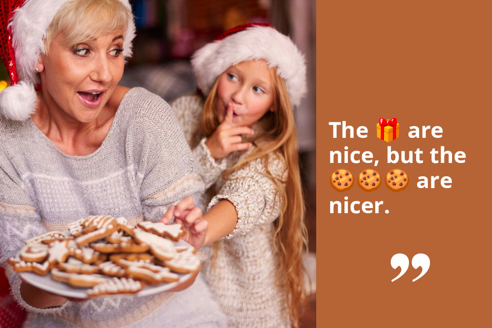funny christmas photo captions emoji