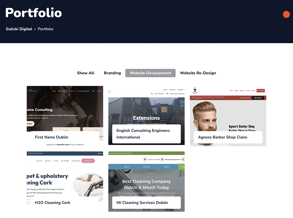 galicki digital web design example