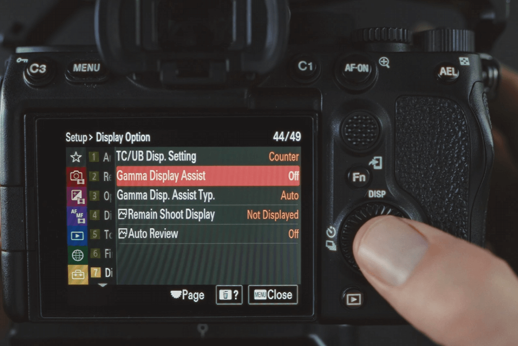 gamma correction on camera setting