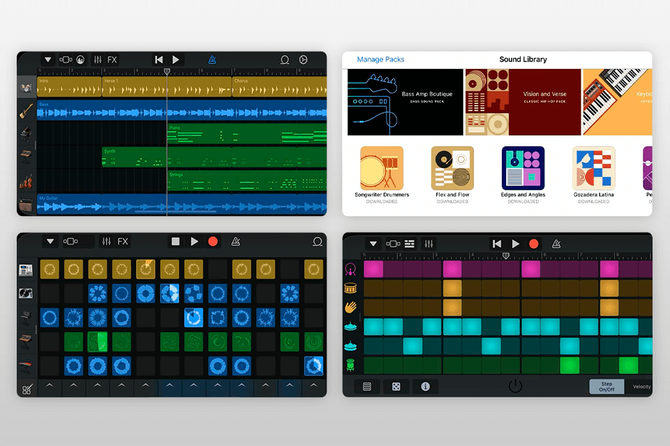 garageban‪d app for drummers interface