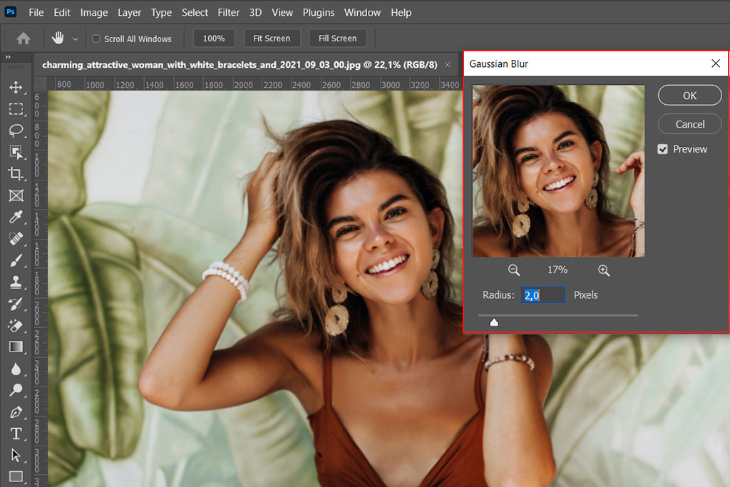 gaussian blur halftone pattern in photoshop