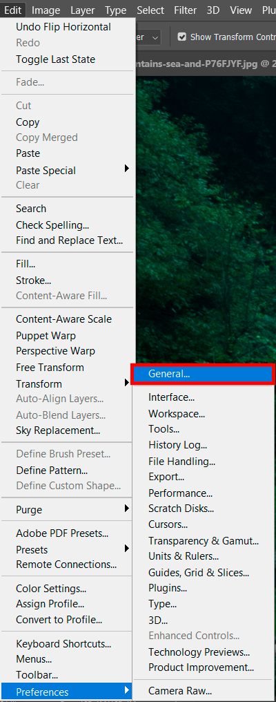 general settings