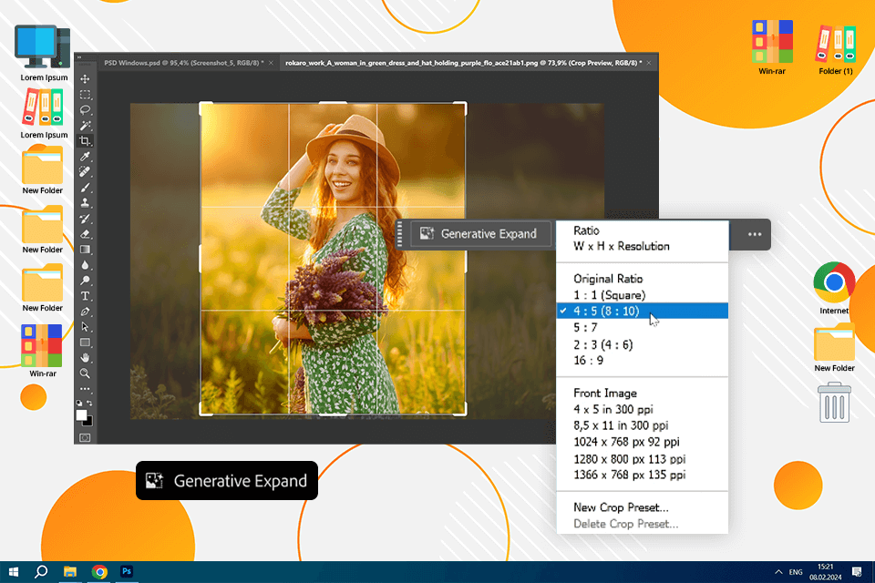 generativ utvidelse photoshop ai-verktøy