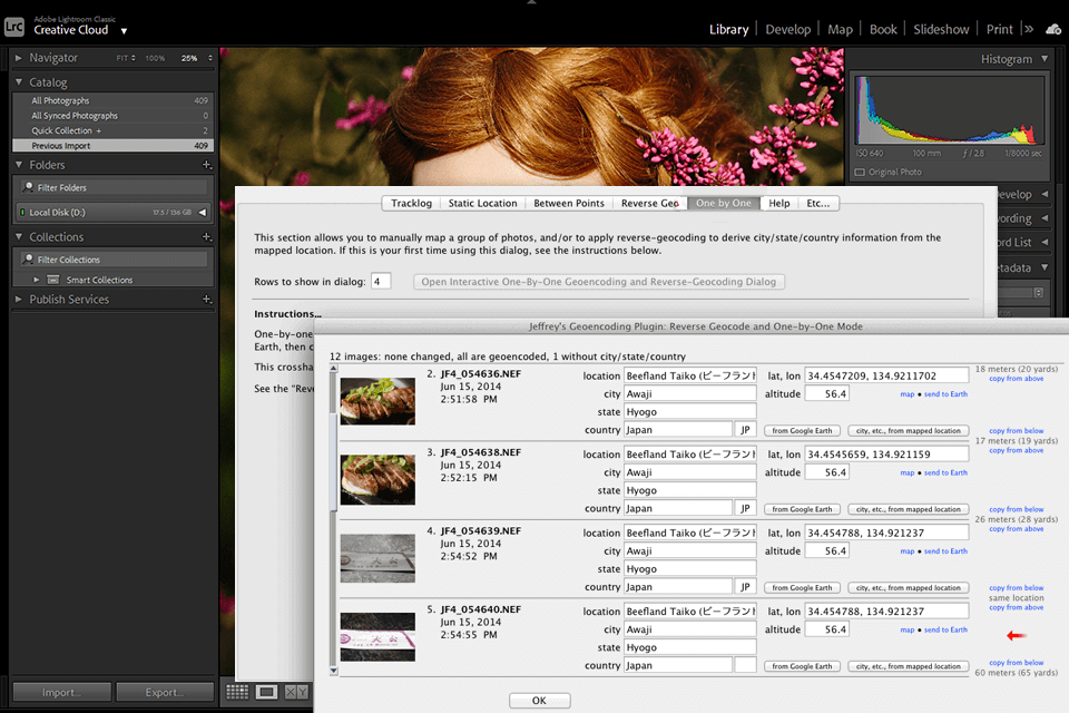 geoencoding lightroom plugin