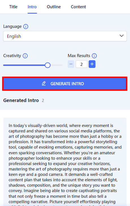 getgenie ai intro creation generate