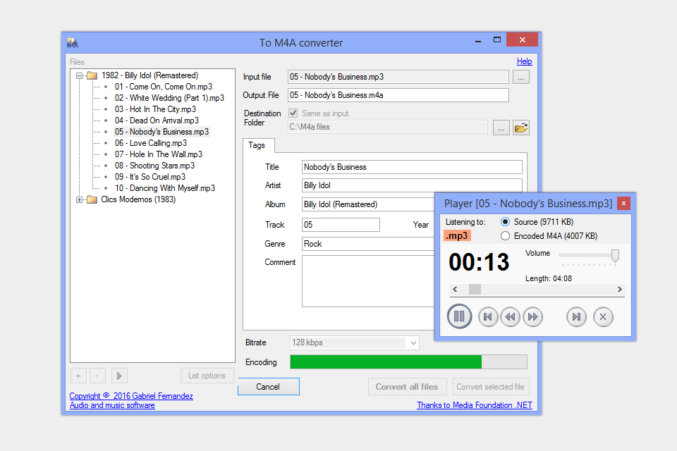 gfsoftware music and audio applications to m4a converter