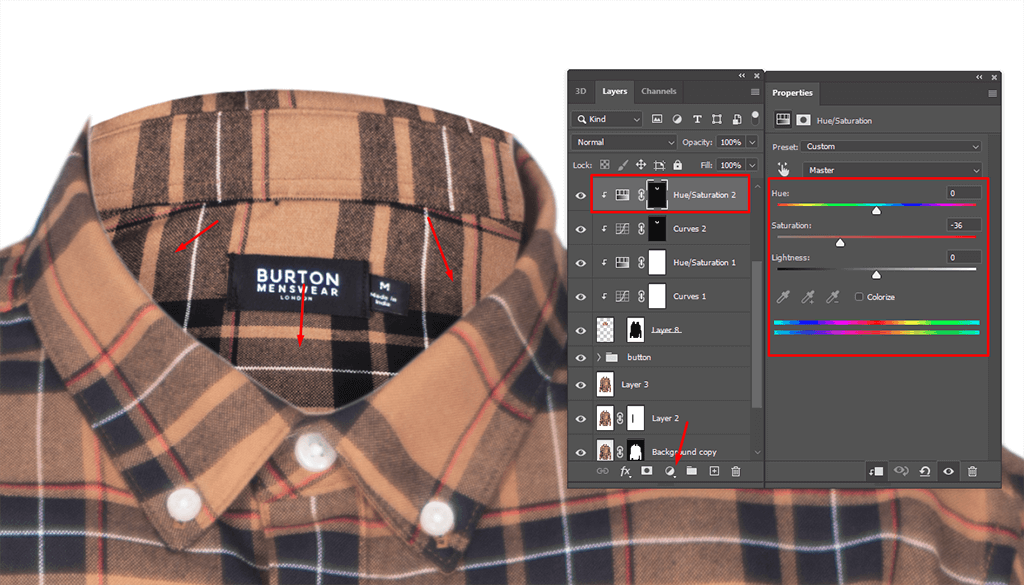ghost mannequin color saturation