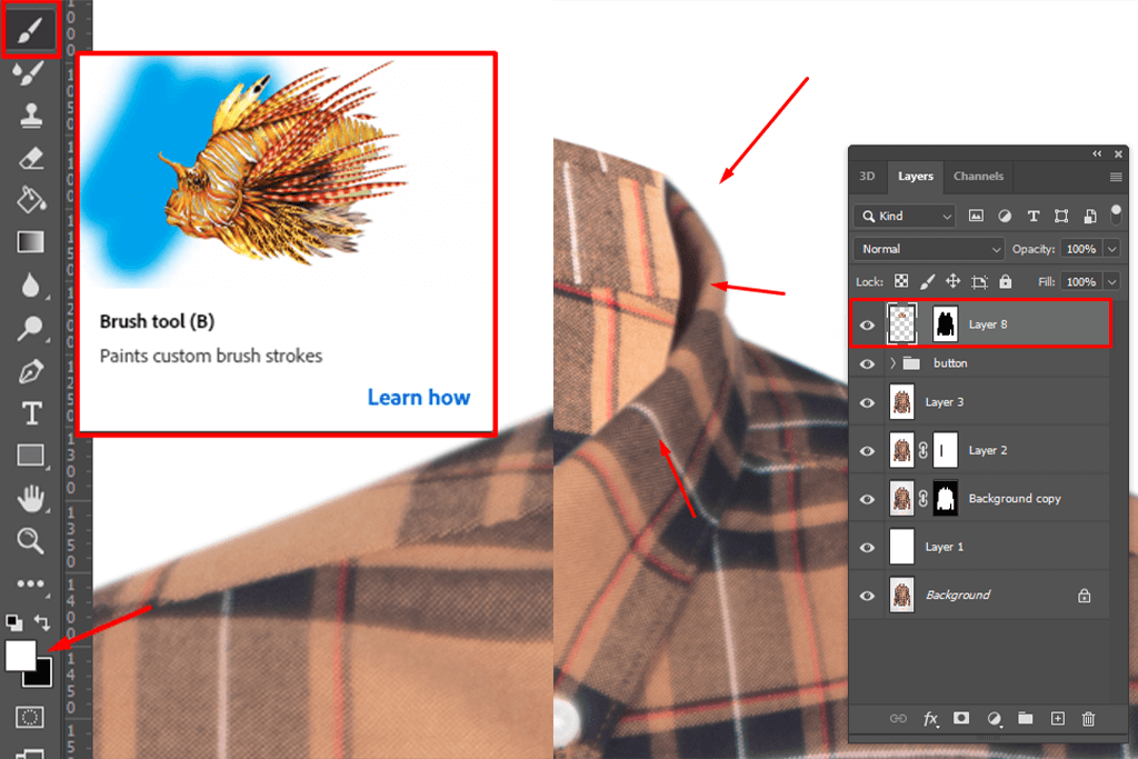 ghost mannequin erase the neckline