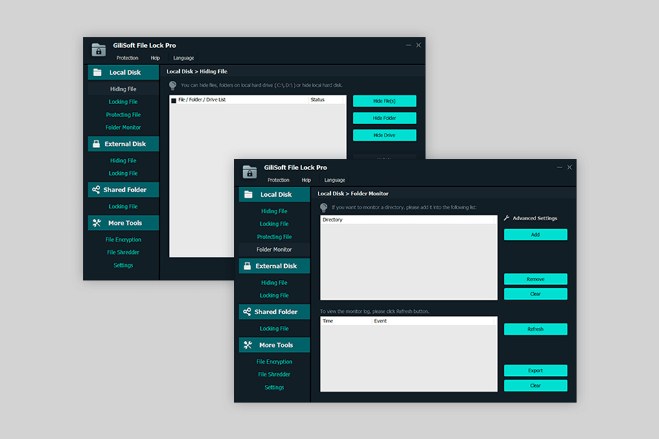 gilisoft file lock pro interface