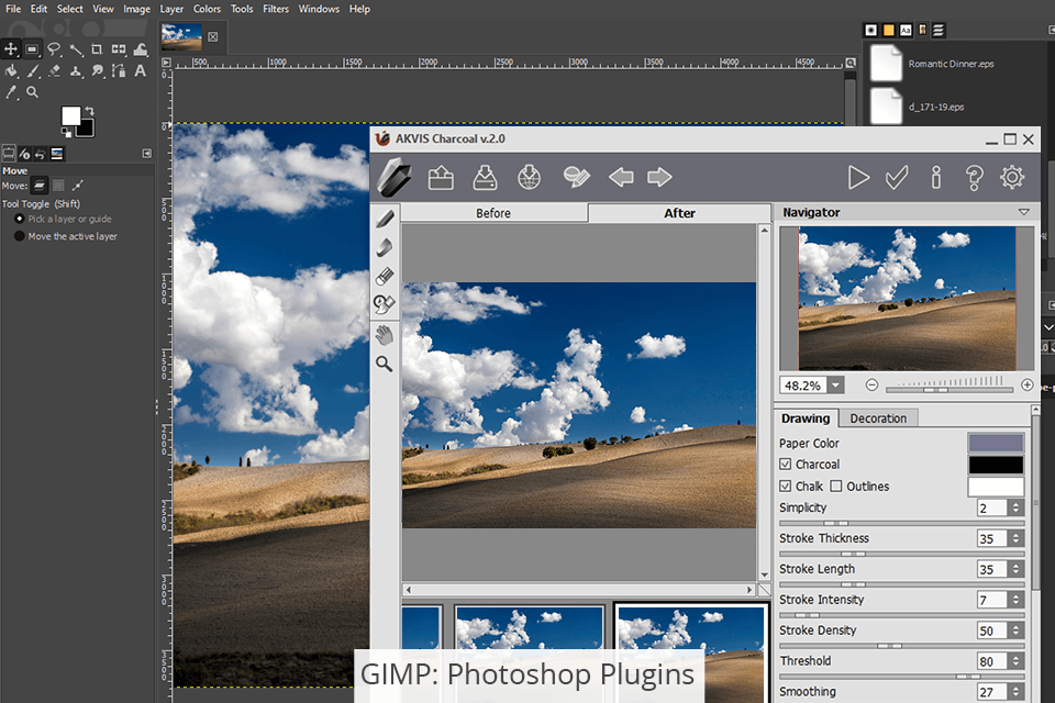 using photoshop plugins with gimp