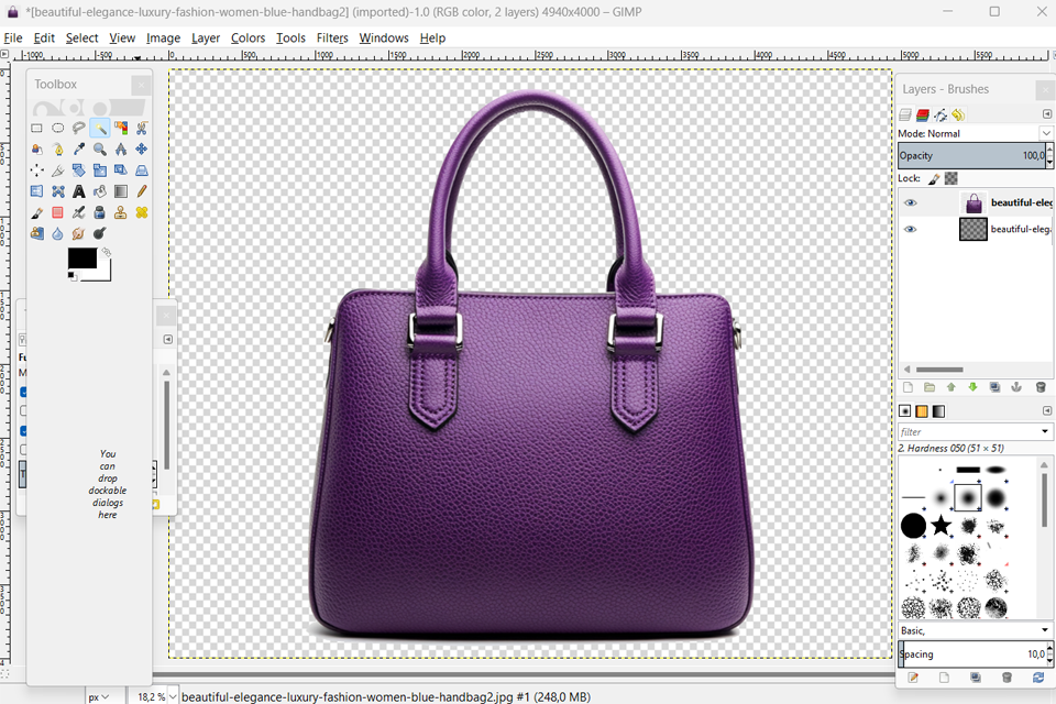 gimp transparent background deleting background