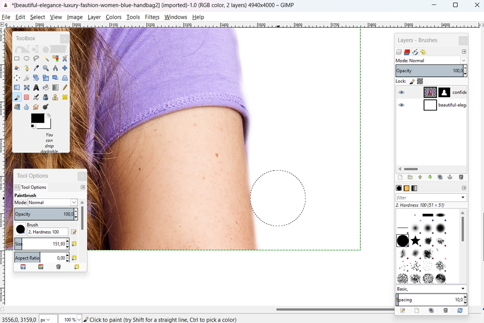 gimp transparent background drawing the mask