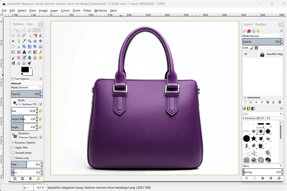 gimp transparent background opening file