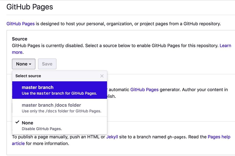 github pages software documentation tool interface