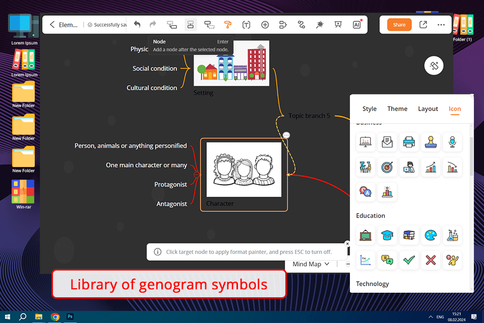 gitmind free genogram maker interface