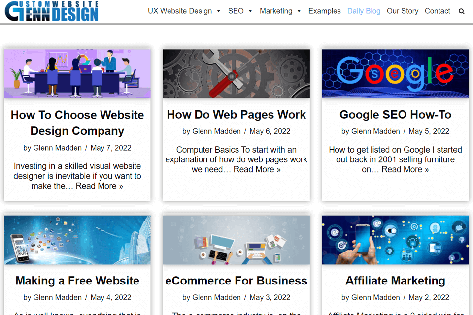 glenn website design blog
