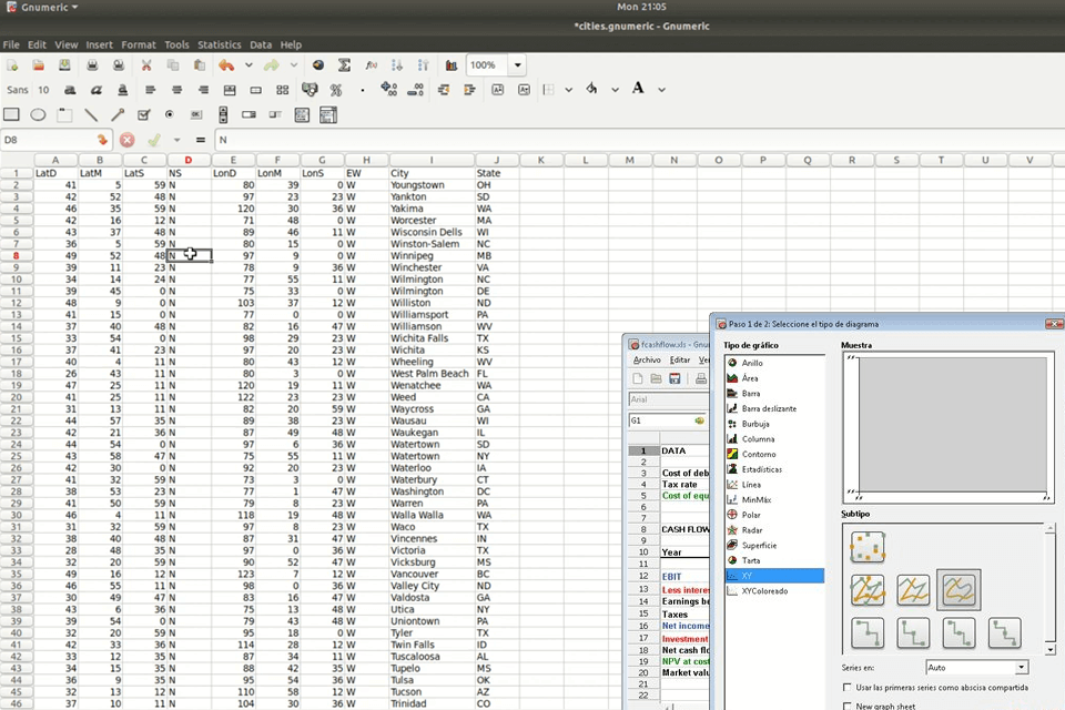 gnumeric free spreadsheet programs interface