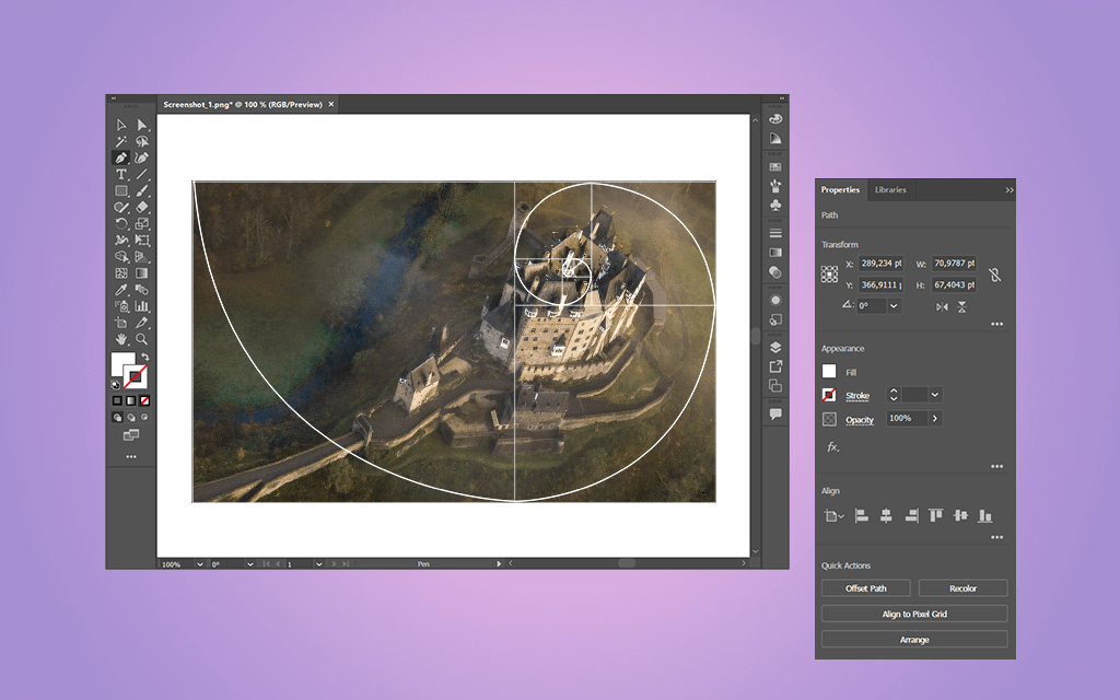 golden ratio in graphic design in photoshop
