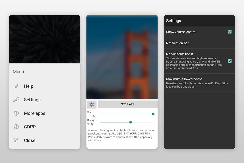 goodev audio booster for android interface