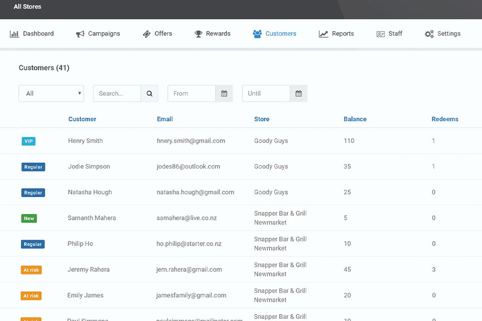 goody loyalty program software interface
