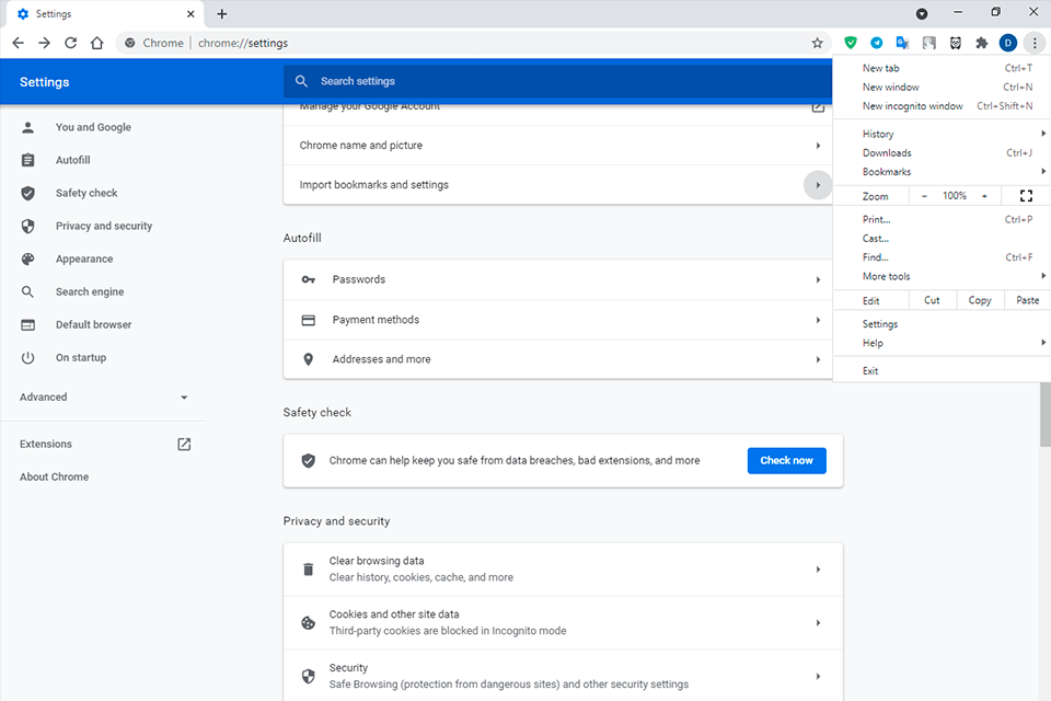google chrome popular software interface